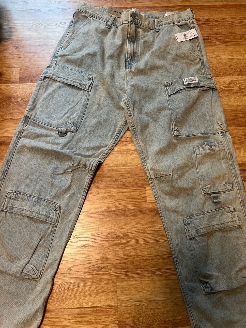 PacSun Light Wash Gray Cargo Pants